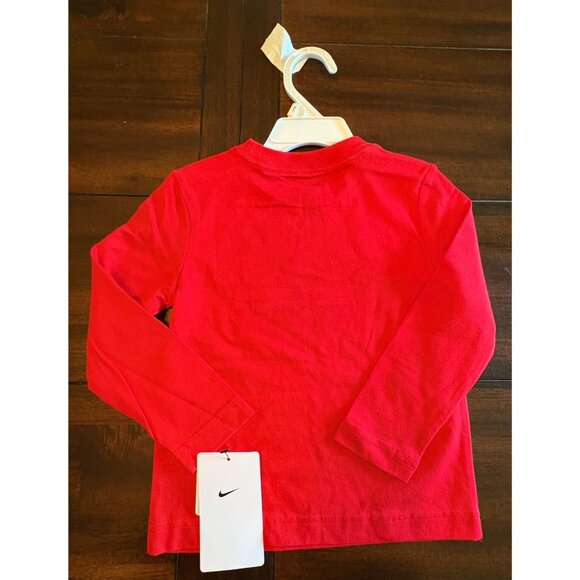Nike Boys Two-Piece Set Red Long-Sleeve Shirt & Blue Pants Logo Swoosh - Picture 5 of 10
